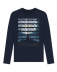 Navy Blue Printed Long Sleeve T Shirt Front