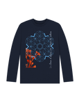 Navy Blue Printed Kids T-Shirt Front