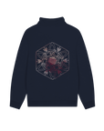 Navy Printed Sweater Back