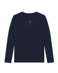 Navy Blue Printed Long Sleeve T Shirt Back