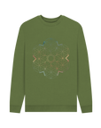 Khaki Printed Sweater Front