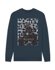 Navy Blue Printed Sweater Front