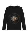 Black Printed Long Sleeve T Shirt Front