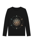 Black Printed Long Sleeve T Shirt Front
