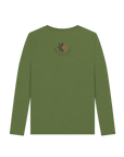 Khaki Printed Long Sleeve T Shirt Back