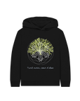 Black Printed Kids Hoodie Front