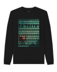 Black Recycled Printed Sweater Front