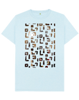 Light Blue Recycled Printed T-Shirt Front