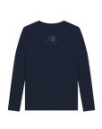 Navy Blue Printed Long Sleeve T Shirt Back
