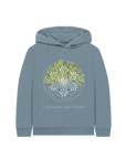 Stone Blue Printed Kids Hoodie Front