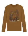 Brown Printed Long Sleeve T Shirt Front