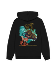 Black Printed Hoody Back