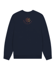 Navy Blue Printed Sweater Back