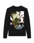 Black Recycled Printed Sweater Front