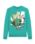 Seagrass Green Recycled Printed Sweater Front