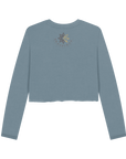 Stone Blue Printed Boxy Jumpers Back