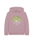 Mauve Printed Kids Hoodie Front