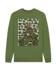 Khaki Printed Sweater Front