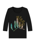 Black Printed Long Sleeve T Shirt Front