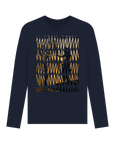 Navy Blue Printed Long Sleeve T Shirt Front