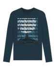 Denim Blue Printed Long Sleeve T Shirt Front