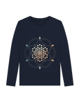 Navy Blue Printed Long Sleeve T Shirt Front