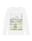 White Printed Long Sleeve T Shirt Front