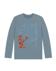 Stone Blue Printed Kids T-Shirt Front