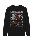 Black Printed Sweater Front