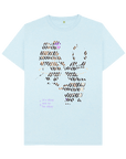 Light Blue Recycled Printed T-Shirt Front