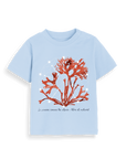 Dusty Blue Printed Kids T-Shirt Front