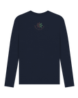 Navy Blue Printed Long Sleeve T Shirt Back