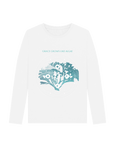 White Printed Long Sleeve T Shirt Front