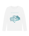 White Printed Long Sleeve T Shirt Front