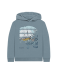 Stone Blue Printed Kids Hoodie Front