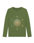 Khaki Printed Long Sleeve T Shirt Front