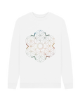 White Printed Sweater Front
