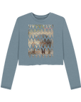 Stone Blue Printed Boxy Jumpers Front