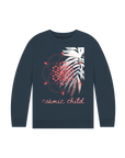 Navy Blue Printed Kids Jumper Front