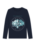 Navy Blue Printed Long Sleeve T Shirt Front