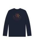 Navy Blue Printed Kids T-Shirt Back