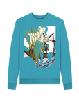 Ocean Blue Recycled Printed Sweater Front