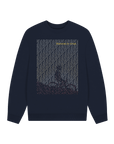 Navy Blue Printed Sweater Front