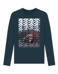 Denim Blue Printed Long Sleeve T Shirt Front