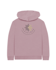 Mauve Printed Kids Hoodie Back
