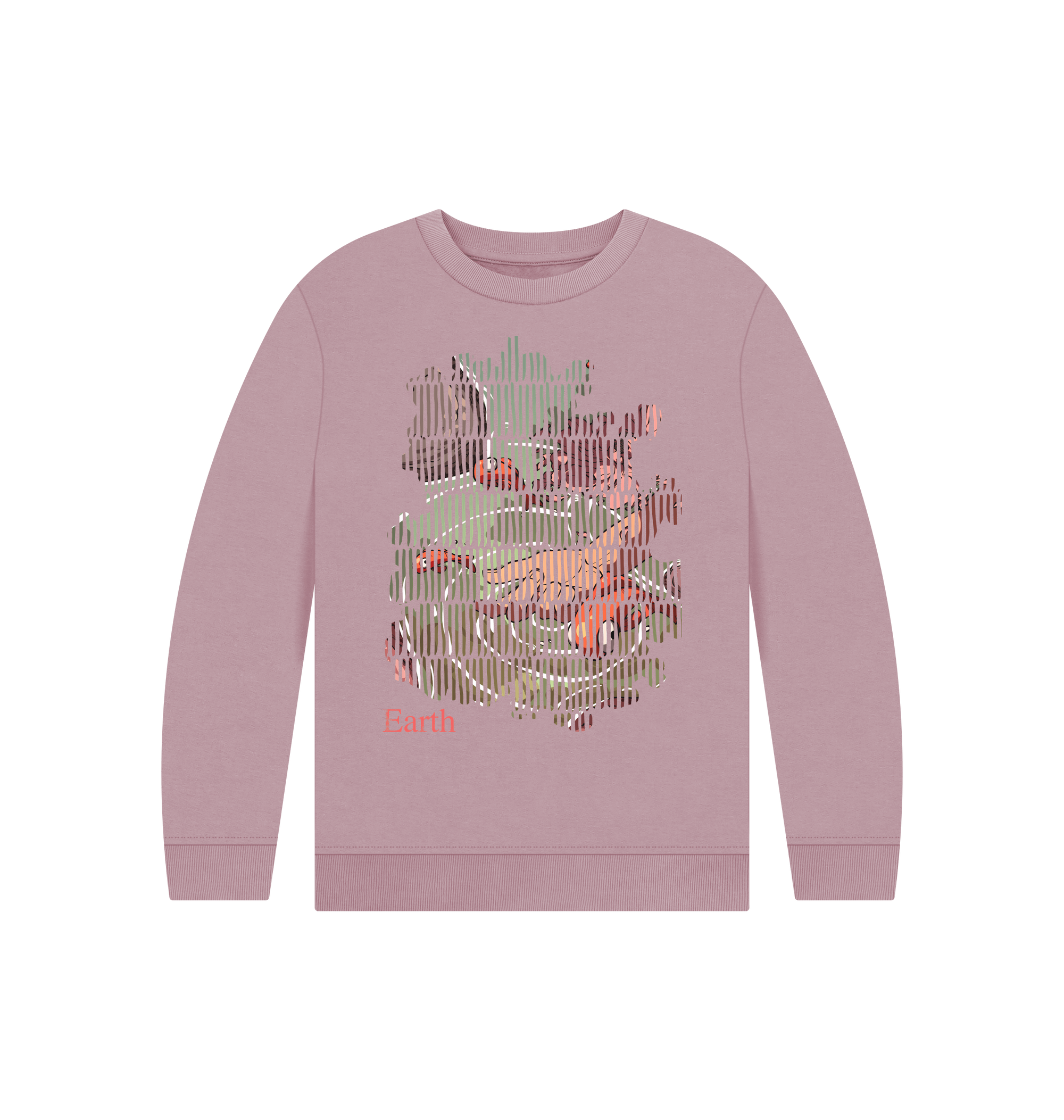 Mauve Printed Kids Jumper Front