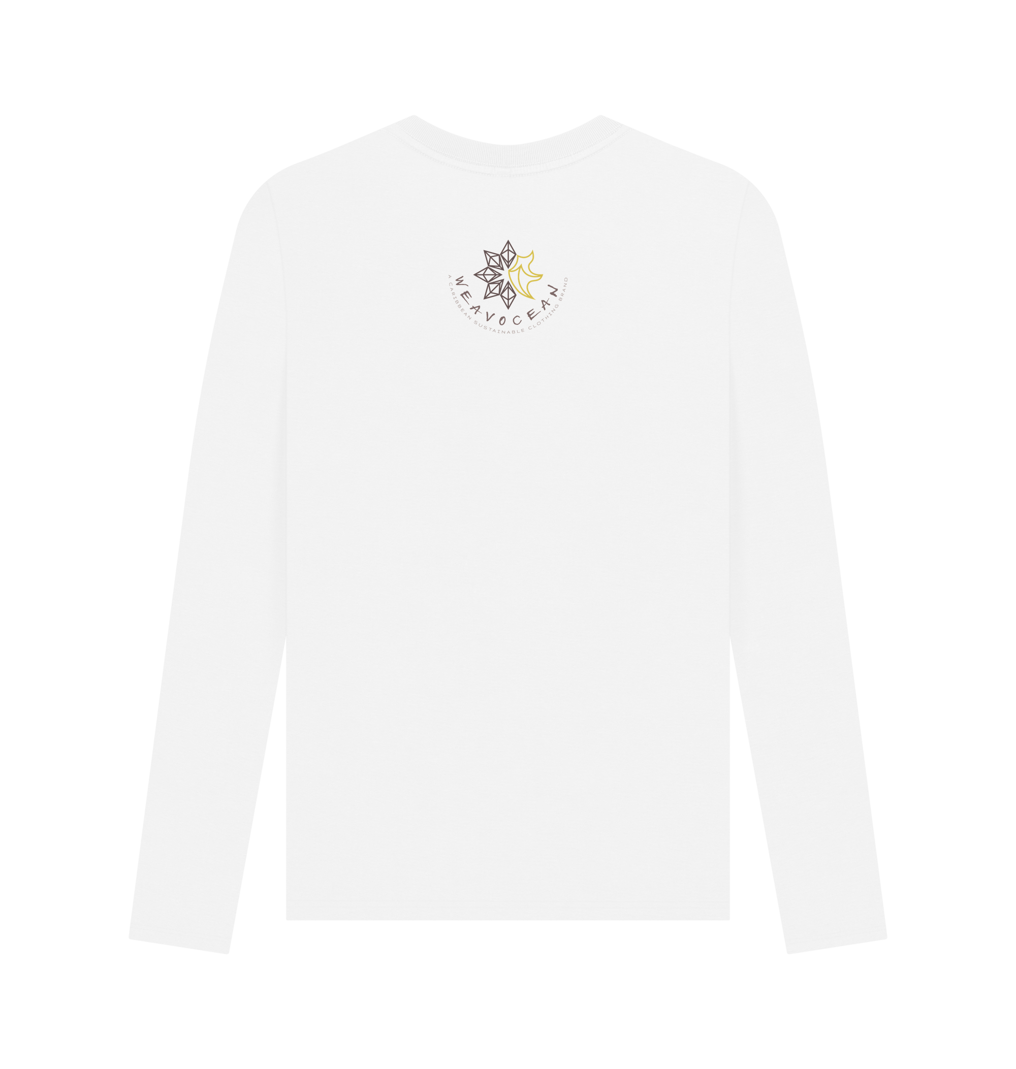 White Printed Long Sleeve T Shirt Back