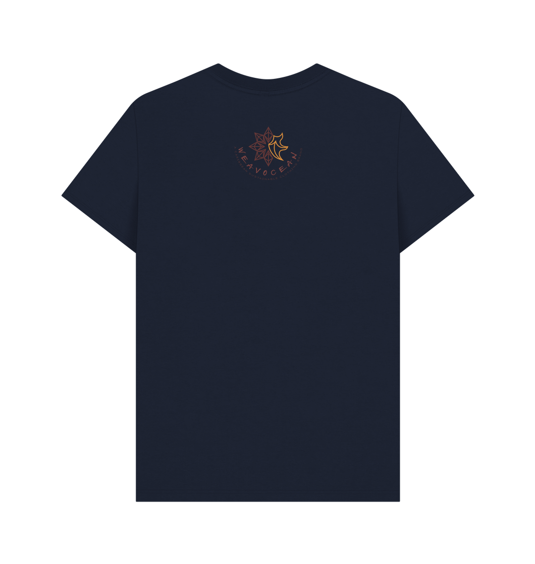 Navy Blue Printed T-shirt Back