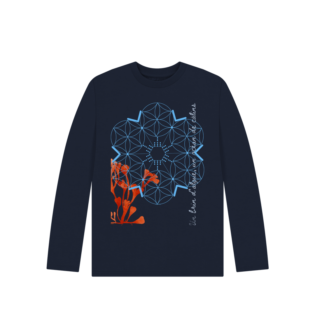 Navy Blue Printed Kids T-Shirt Front