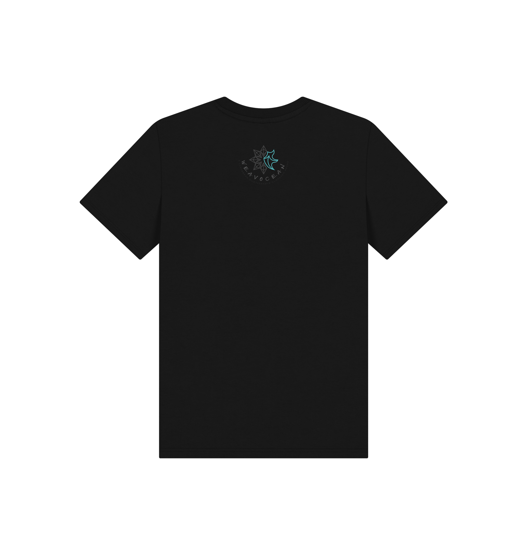 Black Printed Kids T-Shirt Back